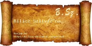 Bilicz Szilvána névjegykártya